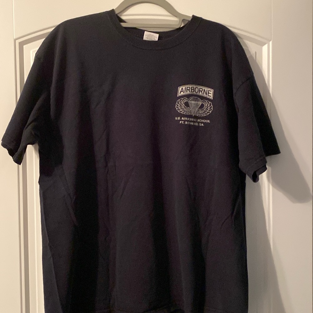 Black AIRBORNE T-shirt.